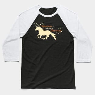 happiness is believing in unicorn animals unicorn Baseball T-Shirt